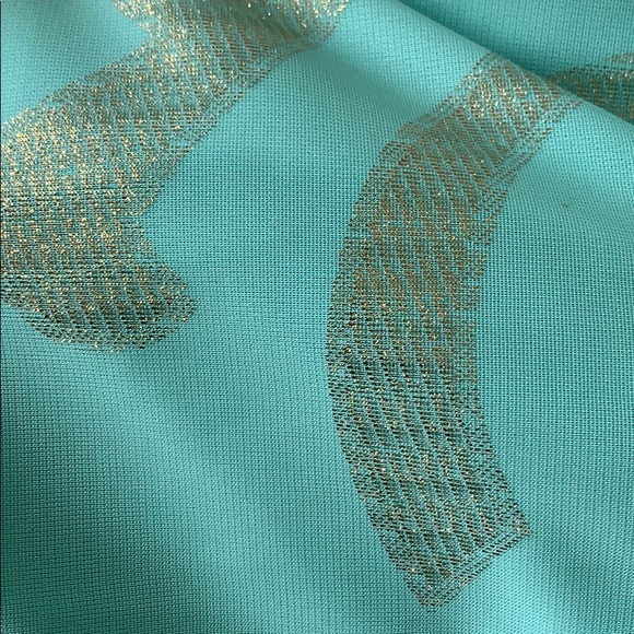 Turquoise and gold dress - Picture 4 of 5